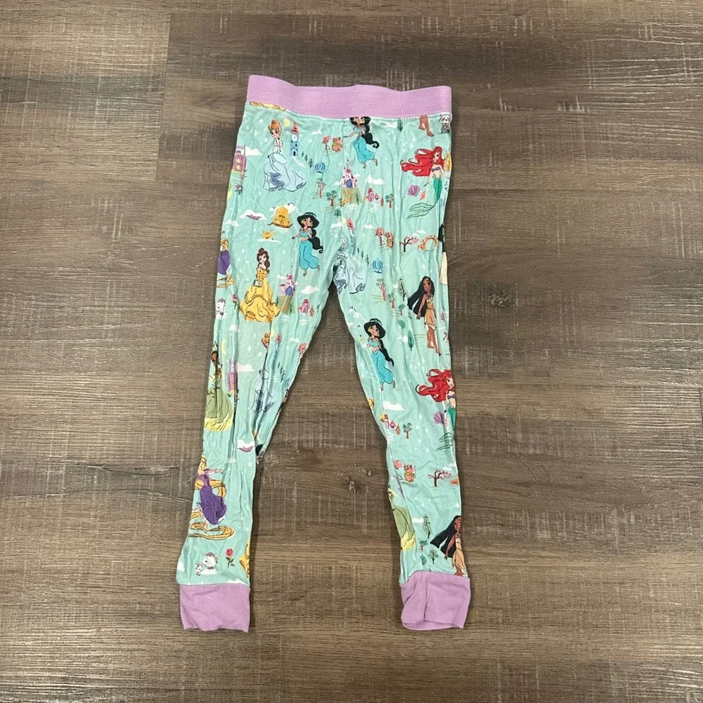 Little Sleepies Disney Princess Dreams Bamboo Pajama Pants Teal Girls 12-18 Mo